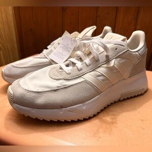 Addidas originals White Athletic Sneakers with Suede Accents (brand new)